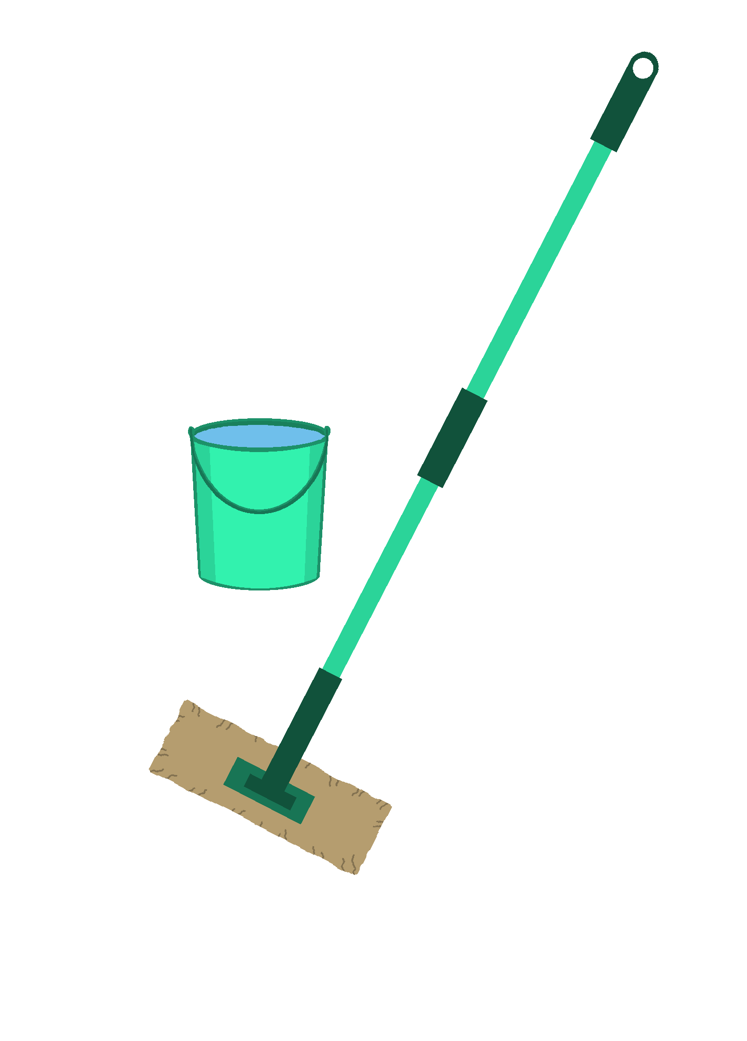 Mop and bucket graphic